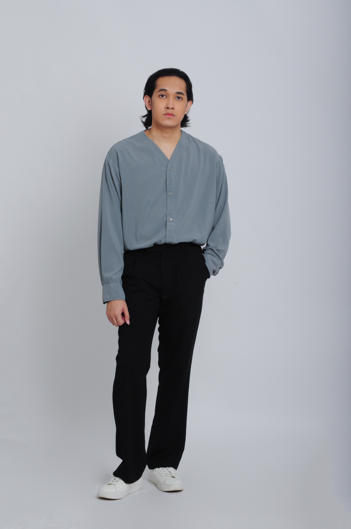 RELAXED V SHIRT - STONE